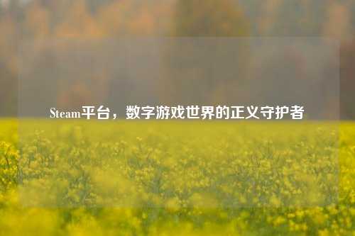 Steam平台，数字游戏世界的正义守护者
