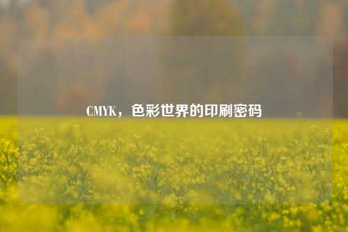 CMYK,色彩世界的印刷密码