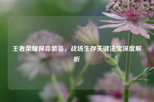 王者荣耀保命装备，战场生存关键法宝深度解析