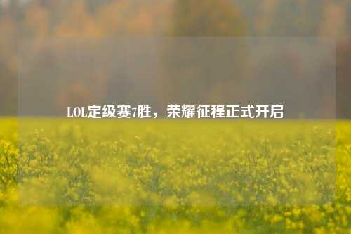 LOL定级赛7胜，荣耀征程正式开启