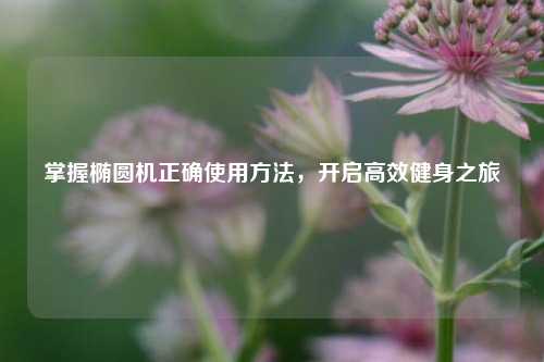 掌握椭圆机正确使用方法，开启高效健身之旅