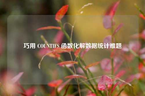巧用 COUNTIFS 函数化解数据统计难题