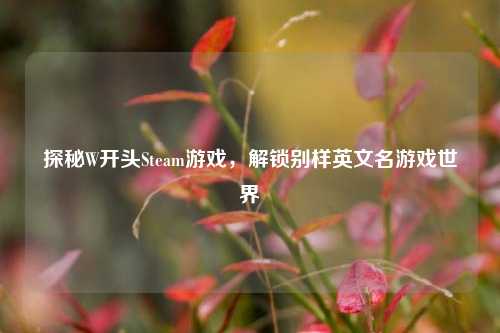 探秘W开头Steam游戏，解锁别样英文名游戏世界