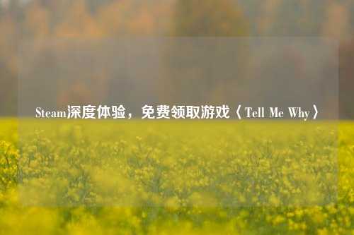 Steam深度体验，免费领取游戏〈Tell Me Why〉