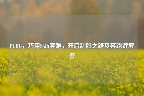 PUBG，巧用Shift奔跑，开启制胜之路及奔跑键解答