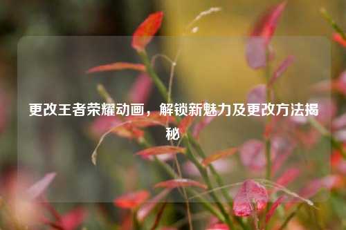更改王者荣耀动画，解锁新魅力及更改方法揭秘