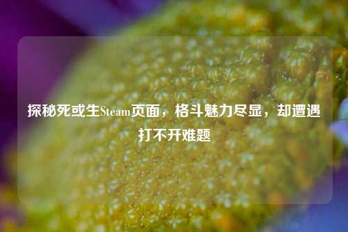 探秘死或生Steam页面,格斗魅力尽显,却遭遇打不开难题