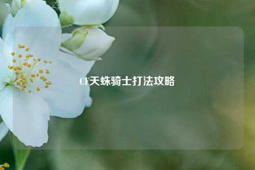 CF天蛛骑士打法攻略