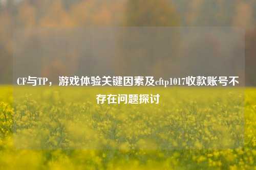 CF与TP，游戏体验关键因素及cftp1017收款账号不存在问题探讨