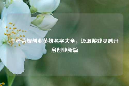 王者荣耀创业英雄名字大全,汲取游戏灵感开启创业新篇