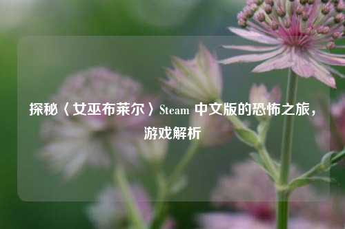 探秘〈女巫布莱尔〉Steam 中文版的恐怖之旅,游戏解析