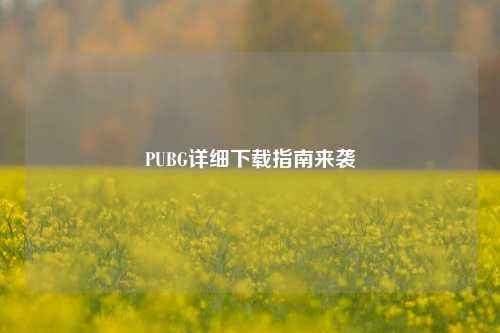 PUBG详细下载指南来袭