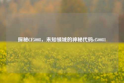 探秘CF5008,未知领域的神秘代码cf50081