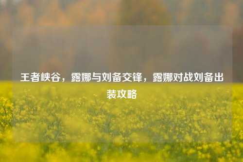 王者峡谷，露娜与刘备交锋，露娜对战刘备出装攻略