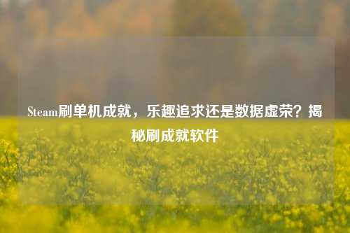 Steam刷单机成就，乐趣追求还是数据虚荣？揭秘刷成就软件