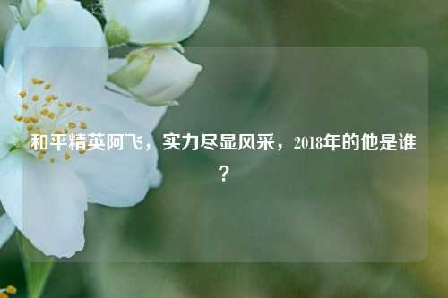 和平精英阿飞,实力尽显风采,2018年的他是谁?