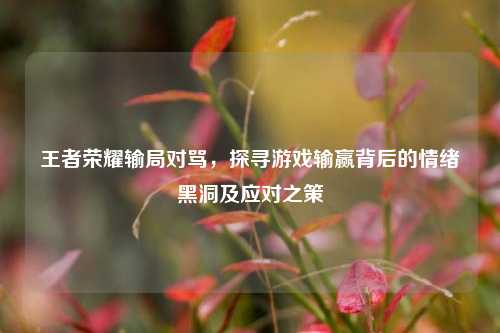 王者荣耀输局对骂,探寻游戏输赢背后的情绪黑洞及应对之策