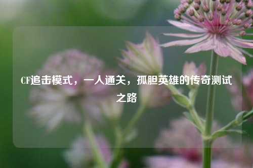 CF追击模式,一人通关,孤胆英雄的传奇测试之路