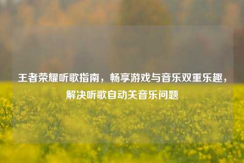 王者荣耀听歌指南,畅享游戏与音乐双重乐趣,解决听歌自动关音乐问题