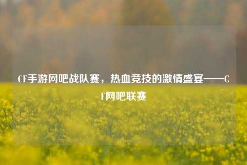 CF手游网吧战队赛，热血竞技的激情盛宴——CF网吧联赛