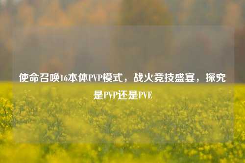 使命召唤16本体PVP模式，战火竞技盛宴，探究是PVP还是PVE