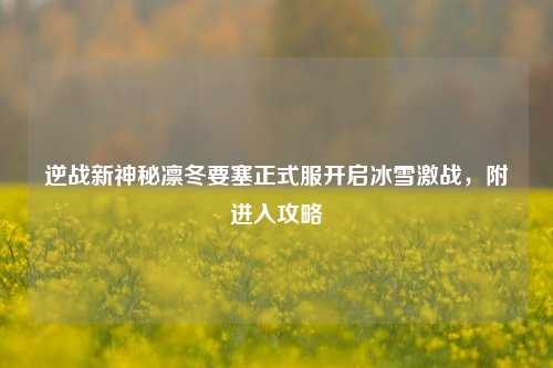 逆战新神秘凛冬要塞正式服开启冰雪激战,附进入攻略