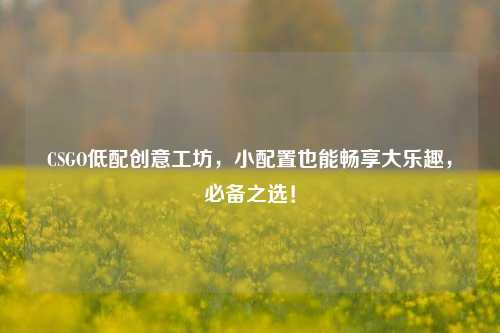 CSGO低配创意工坊,小配置也能畅享大乐趣,必备之选!