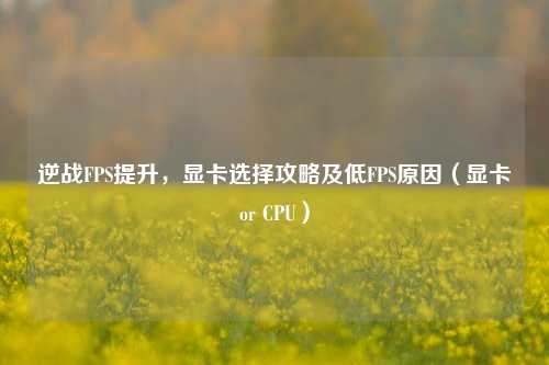逆战FPS提升,显卡选择攻略及低FPS原因(显卡or CPU)