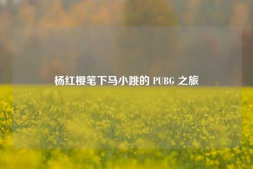 杨红樱笔下马小跳的 PUBG 之旅