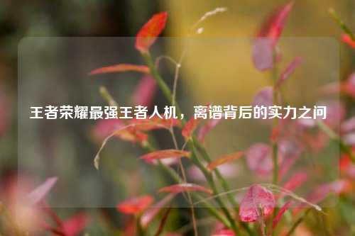 王者荣耀最强王者人机，离谱背后的实力之问