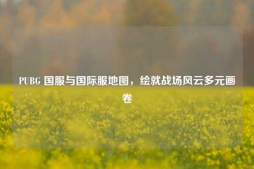 PUBG 国服与国际服地图,绘就战场风云多元画卷