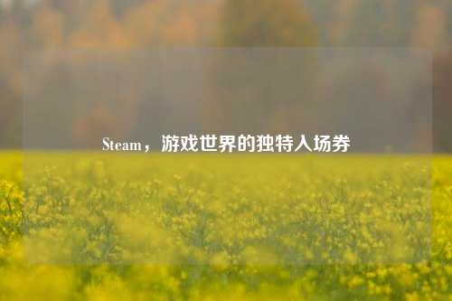 Steam，游戏世界的独特入场券